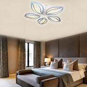 Lustra LED cu telecomanda ORCHID 66W, 5 Petale, lumina Rece/Calda/Neutra, Dimabila, Alb