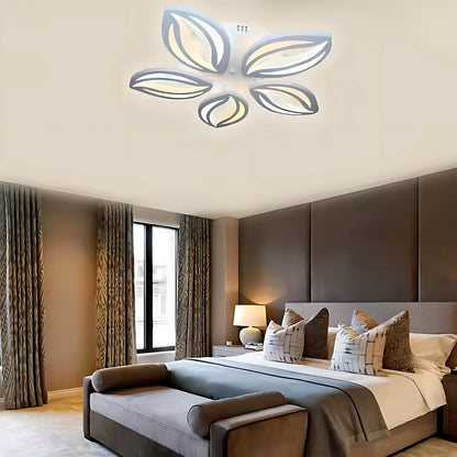 Lustra LED cu telecomanda ORCHID 66W, 5 Petale, lumina Rece/Calda/Neutra, Dimabila, Alb