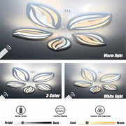 Lustra LED cu telecomanda ORCHID 66W, 5 Petale, lumina Rece/Calda/Neutra, Dimabila, Alb