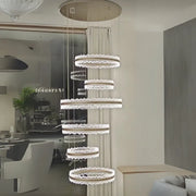 Lustra LED suspendata cu Telecomanda NIVALIS Grand 480W, lumina Rece/Calda/Neutra, Dimabila,Inaltime Reglabila, Auriu