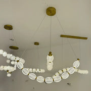 Lustra LED suspendata FAUSTO, 48W, lumina Rece/Calda/Neutra, Inaltime Reglabila, Auriu