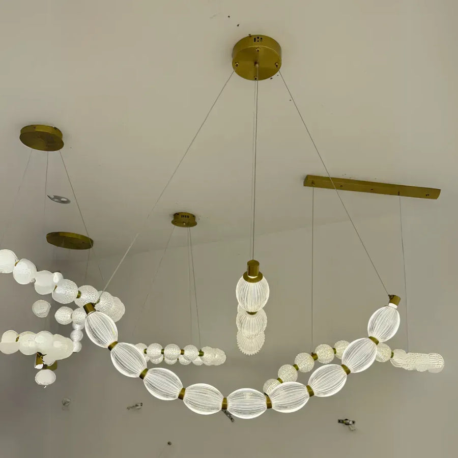 Lustra LED suspendata FAUSTO, 48W, lumina Rece/Calda/Neutra, Inaltime Reglabila, Auriu