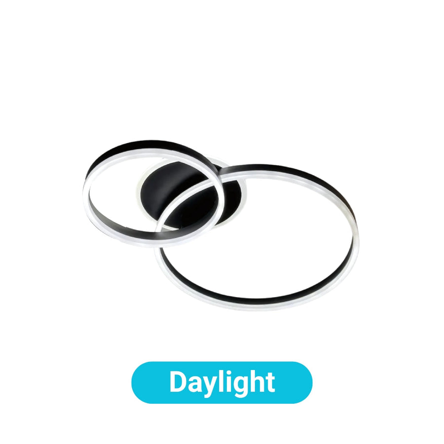 Lustra LED cu telecomanda RINOVA 66W, 2 Cercuri, lumina Rece/Calda/Neutra, Dimabila, Negru