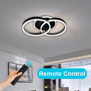 Lustra LED cu telecomanda RIGA LILITH 34W, 2 Cercuri, lumina Rece/Calda/Neutra, Dimabila, Negru