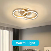 Lustra LED cu telecomanda  RINOVA 41W, 2 Cercuri, lumina Rece/Calda/Neutra, Dimabila, Auriu