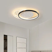 Lustra LED cu telecomanda LUNARO 110W, 2 Cercuri, lumina Rece/Calda/Neutra, Dimabila, Negru Alb