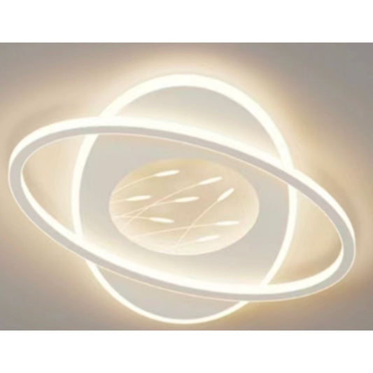Lustra LED cu telecomanda VOLTA 125W, Ovala, lumina Rece/Calda/Neutra, Dimabila, Alb