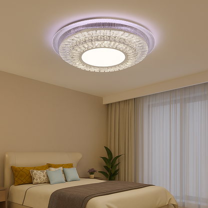 Lustra LED cu telecomanda MIRALUX RGB, 62W, lumina Albastra/Rece/Neutra/Calda, Dimabila, Alb