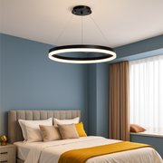 Lustra LED suspendata cu telecomanda ANINA 34W, 1 Cerc, lumina Rece/Calda/Neutra, Dimabila, Negru, Inaltime Reglabila