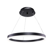 Lustra LED suspendata cu telecomanda ANINA 34W, 1 Cerc, lumina Rece/Calda/Neutra, Dimabila, Negru, Inaltime Reglabila