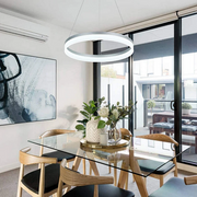 Lustra LED cu telecomanda ANINA 34W, lumina Rece/Calda/Neutra, Dimabila, Alb, Inaltime Reglabila