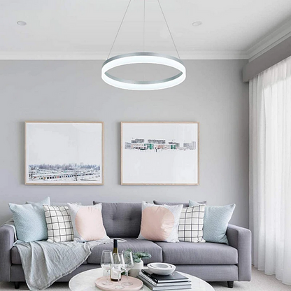 Lustra LED cu telecomanda ANINA 34W, lumina Rece/Calda/Neutra, Dimabila, Alb, Inaltime Reglabila