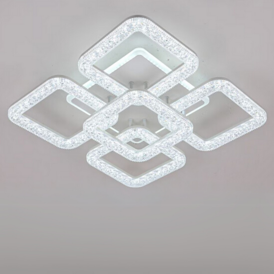 Lustra LED Astrid cu Telecomanda, 134W, Dimabil, Alb