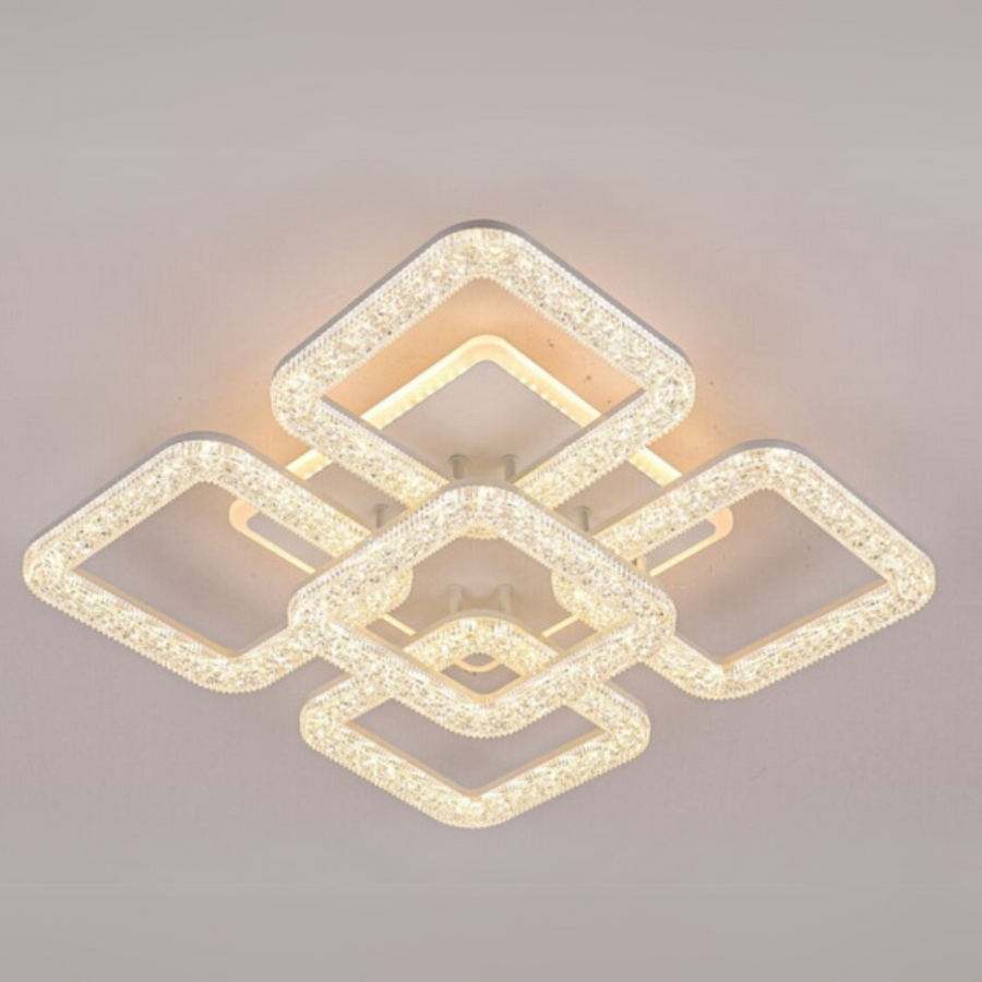 Lustra LED Astrid cu Telecomanda, 134W, Dimabil, Alb