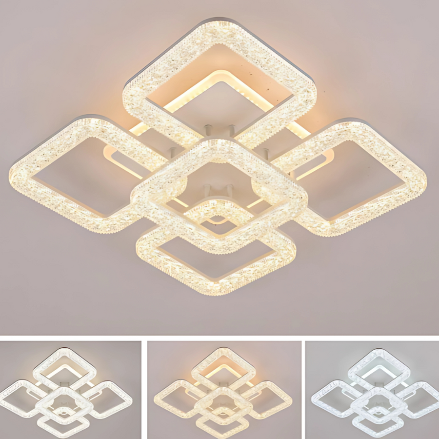 Lustra LED Astrid cu Telecomanda, 134W, Dimabil, Alb