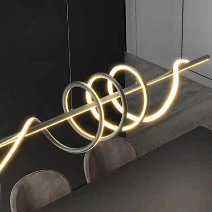 Lustra LED suspendata cu telecomanda RIBBON 64W, Liniara, lumina Rece/Calda/Neutra, Dimabila, Negru, Inaltime Reglabila