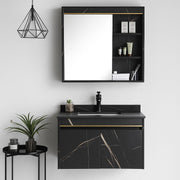 Set Mobilier pentru Baie 80x50cm 2 Piese Negru