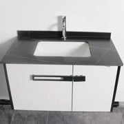Set Mobilier pentru Baie CRETA, 60x50cm, 2 Piese, Negru si Alb
