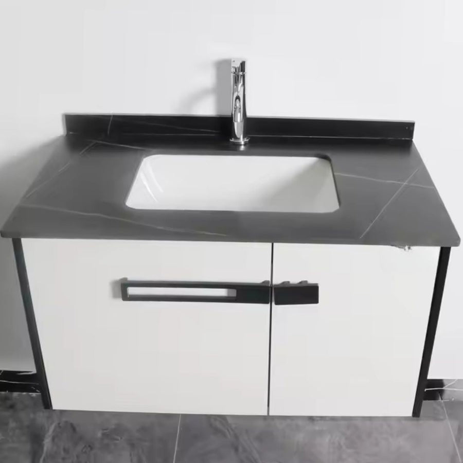 Set Mobilier pentru Baie CRETA, 60x50cm, 2 Piese, Negru si Alb