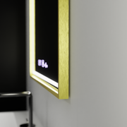 Oglinda LED RAYNA Touch, 60x80 cm, functie Dezaburire, Rama Auriu Brushed