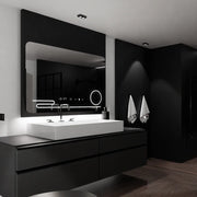 Oglinda LED Rectangulara, 100x60cm, Harmonie MotionGlow Marcello, Sistem Dezaburire, Ceas & Termometru, Lupa Cosmetica, Dimabila