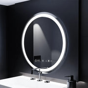 Oglinda LED Rotunda, 70cm, Celeste MotionGlow Marcello, Sistem Dezaburire, Ceas & Termometru, Dimabila, Lumina Calda Neutra Rece 3000K/4000K/6000K