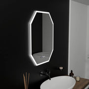 Oglinda LED Poligon, 60X80cm, Hexaluce Senzor MotionGlow Marcello, Sistem Dezaburire, Ceas & Termometru, Dimabila Oglinda LED Poligon, 60X80cm, Hexaluce Senzor MotionGlow Marcello, Sistem Dezaburire, Ceas & Termometru, Dimabila