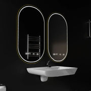 Oglinda LED Ovala, 50x80cm, Roven Senzor MotionGlow Marcello, Sistem Dezaburire, Ceas & Termometru, Dimabila