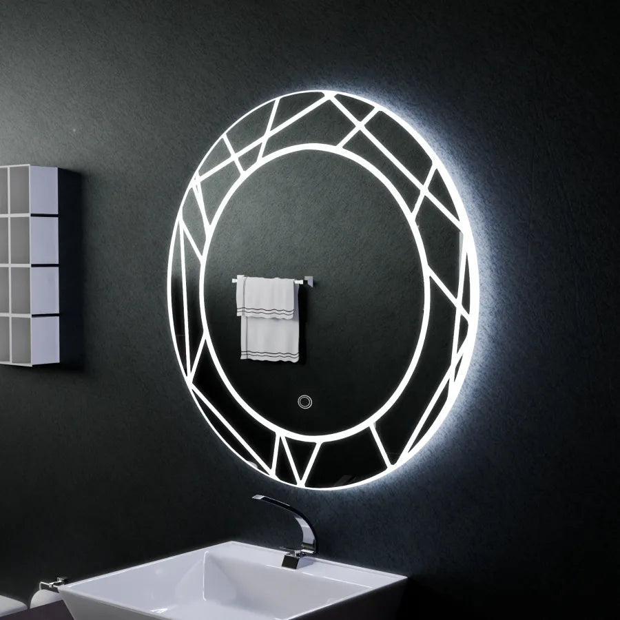 Oglinda LED Touch ASTRIX, 60cm, 6000K, Dimabila, Sistem Dezaburire