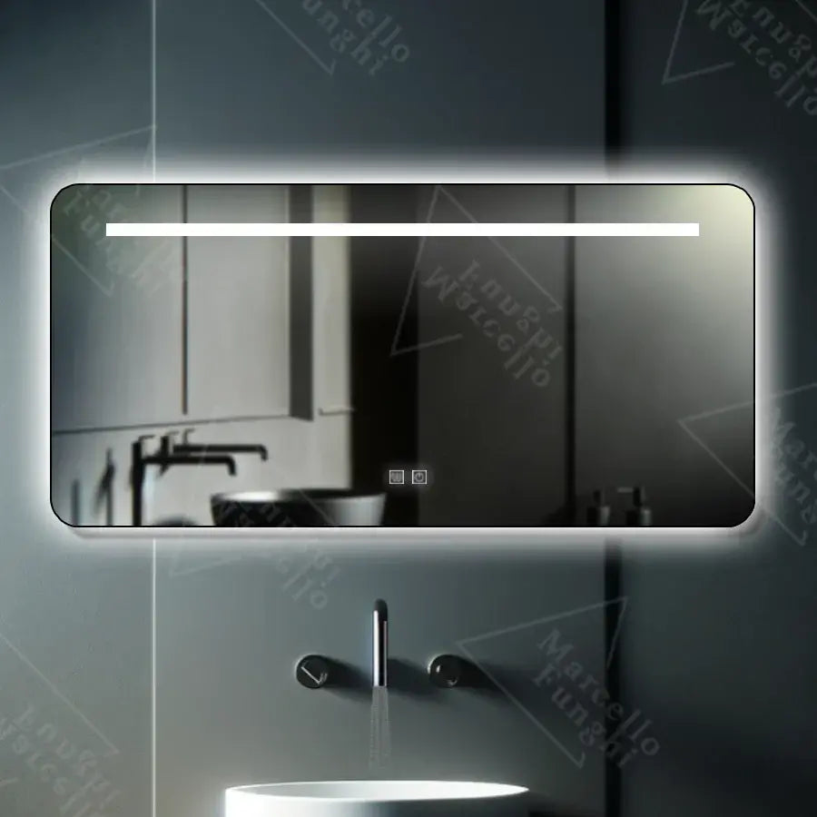 Oglinda LED Rectangulara, 110x65cm, Touch Estassia Marcello,  Sistem dezaburire, Dimabila