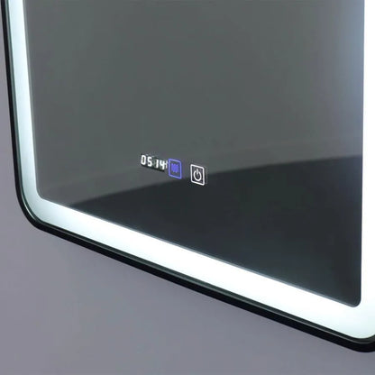 Oglinda LED Rectangulara 70x90cm EDGE Touch Sistem Dezaburire, Rama Neagra