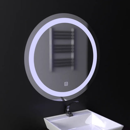 Oglinda LED Touch Gallio , Diametru 60cm, Lumina Rece 6000K, Sticla