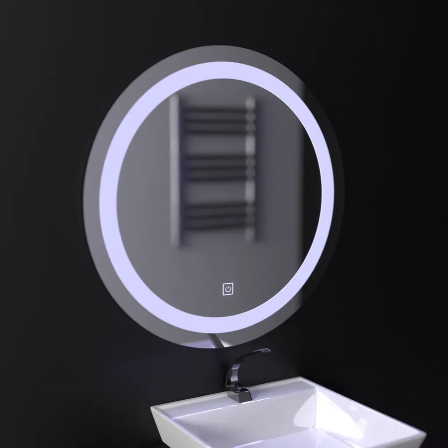 Oglinda LED Touch Gallio , Diametru 60cm, Lumina Rece 6000K, Sticla