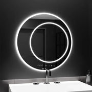 Oglinda LED Rotunda, 60cm, July Touch Marcello, Sistem Dezaburire, Ceas & Termometru, Dimabila