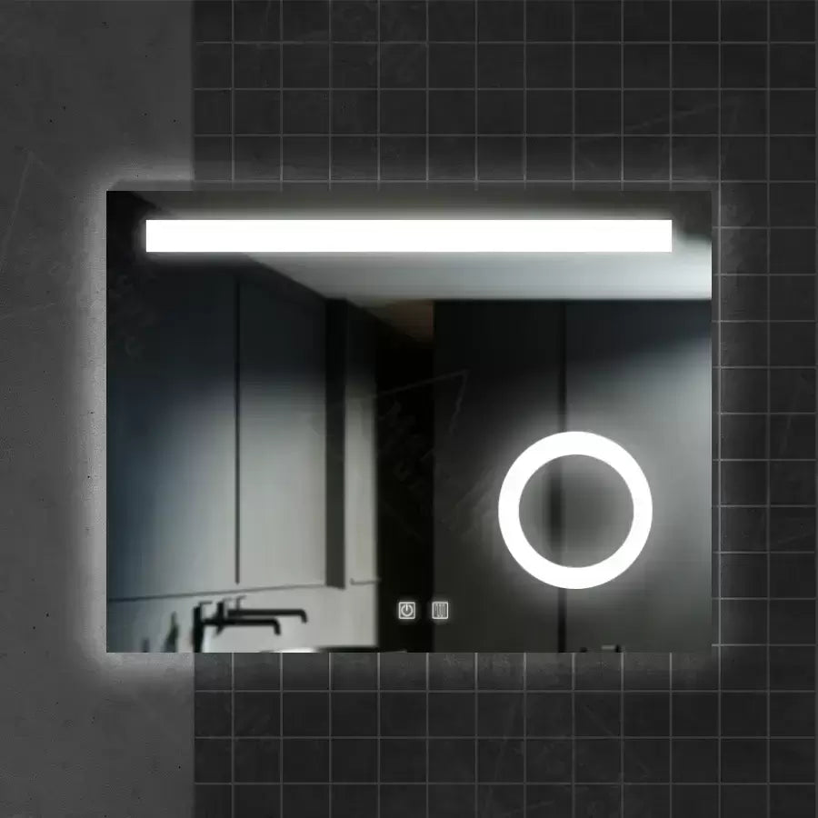 Oglinda LED Rectangulara, 65x45cm, Piano Touch, Sistem Dezaburire, Dimabila
