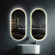 Oglinda LED Ovala, 60x80cm, Revin Senzor Marcello, Sistem Dezaburire, Ceas & Termometru, Dimabila