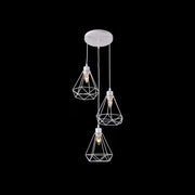 Lustra Forma Diamant, STRUKTUR, 3xE27, Alb, Metal