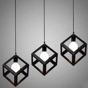Lustra Forma Cub, STRUKTUR Linear Trio, 3x E27, Negru, Metal