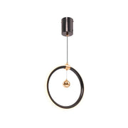 Pendul LED HAL 24W, lumina Rece/Calda/Neutra, Negru Auriu Lucios, Inaltime Reglabila