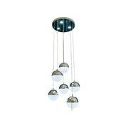 Lustra LED suspendata cu telecomanda JEREMIAS 63W, 6 Elemente, lumina Rece/Calda/Neutra, Dimabila, Argintiu, Inaltime Reglabila