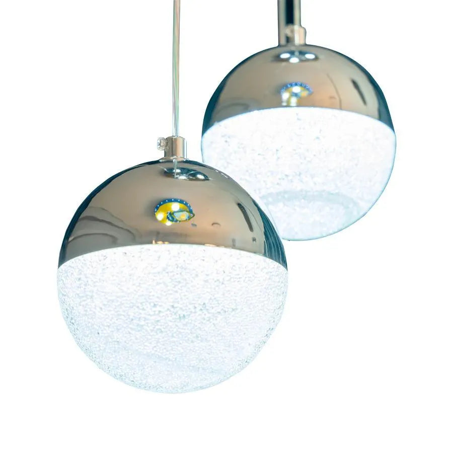 Lustra LED suspendata cu telecomanda JEREMIAS 63W, 6 Elemente, lumina Rece/Calda/Neutra, Dimabila, Argintiu, Inaltime Reglabila