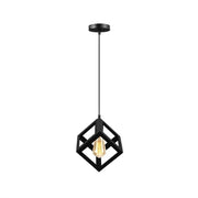 Lustra Forma Cub, STRUKTUR Uno, 1x E27, Negru, Suspendat, Metal