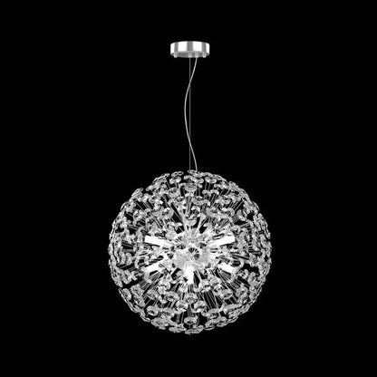 Candelabru Cristal MINUET 8x G9, Diametru 40cm, Crom Lucios, Inaltime Reglabila