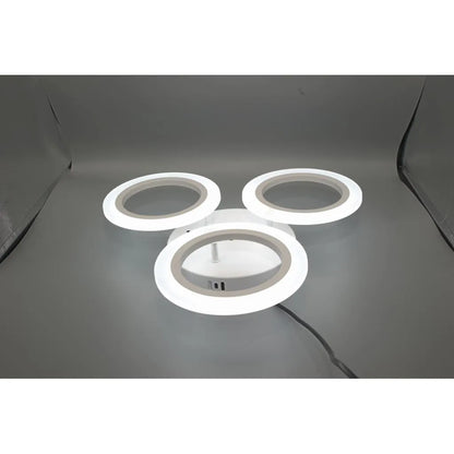 Lustra LED MARA 27W, 3 Cercuri, lumina Neutra, Alb