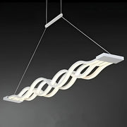 Lustra LED suspendata cu telecomanda WAVE 89W, Liniara, lumina Rece/Calda/Neutra, Dimabila, Alb, Inaltime Reglabila