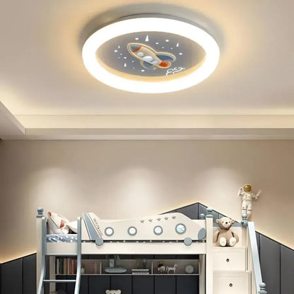 Lustra LED ROCKET 49W, Diametru 49cm, lumina Rece/Calda/Neutra, Alb Albastru