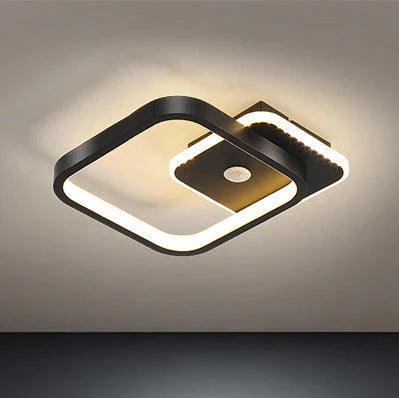 Lustra LED cu Senzor Miscare PS510BK, 16W, lumina Rece/Calda/Neutra 3000K/4000K/6000K, Metal si Acril