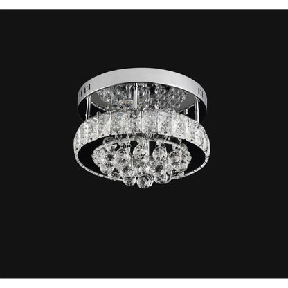 Lustra LED cu cristal ABEL 24W, Diametru 47cm, lumina Rece/Calda/Neutra , Crom Lucios