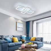 Lustra LED cu telecomanda ELLA 67W, 4 Patrate, lumina Rece/Calda/Neutra, Dimabila, Alb