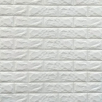 Set 10x Tapet 3D autoadeziv Caramizi Albe din spuma moale, 70cm x 77cm x 2 mm